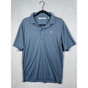 Travis Mathew Mens Size M Blue Short Sleeve Golf Polo Shirt